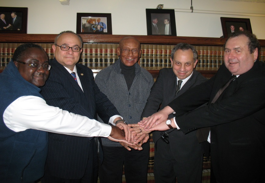 All For One, One For All- FEI President Emeritus Jeffery Leving, FEI Honorary President Ernie Banks and FEI Volunteers
